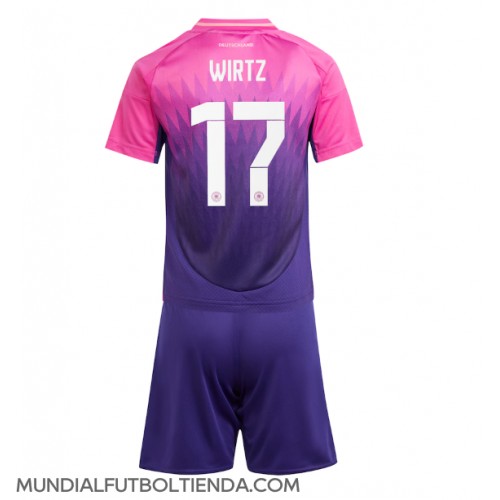 Camiseta Alemania Florian Wirtz #17 Segunda Equipación Replica Eurocopa 2024 para niños mangas cortas (+ Pantalones cortos)